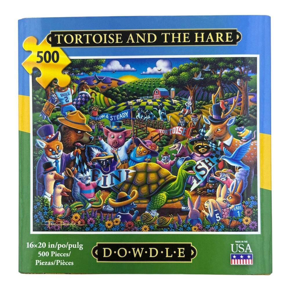 Dowdle Jigsaw Puzzle Tortoise and The Hare 500 Pieces COMPLETE